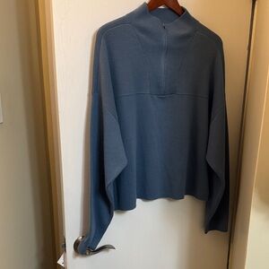 Hudson North Men’s Cashmere Blend Men’s Half Zip Shirt Sweater in Blue